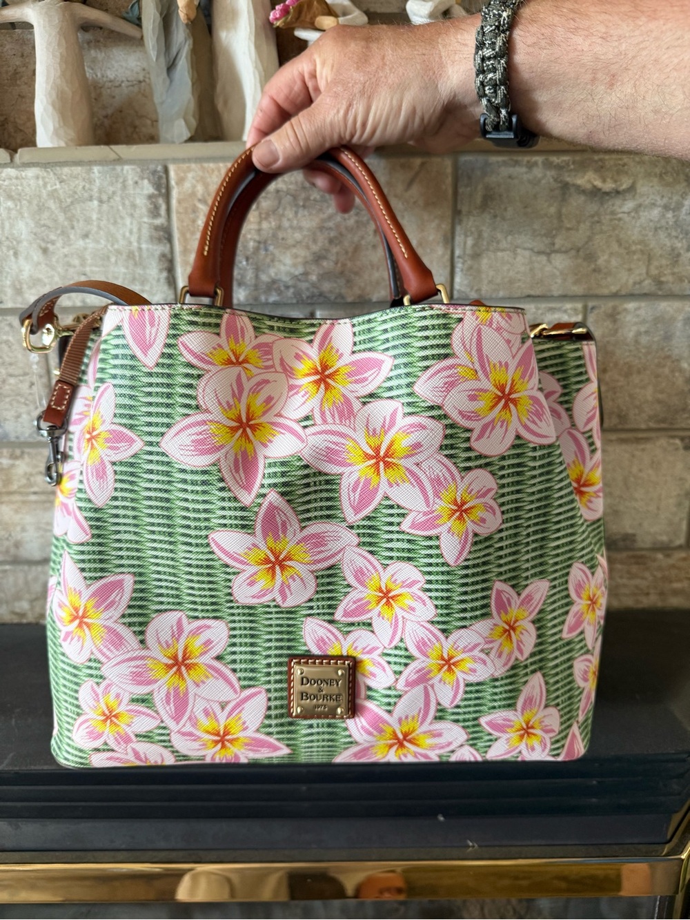 Dooney & Bourke Green Plumeria Top-Handle Satchel